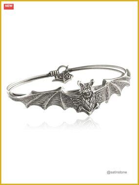 Gothic Bat Wing Bangle Bracelet Adjustable Punk Style Jewelry